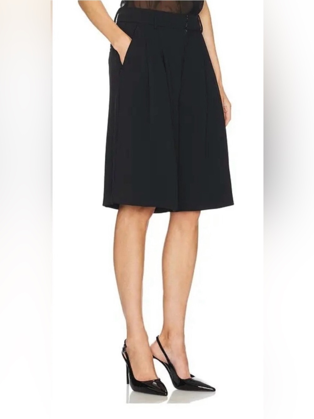 Good American Black Luxe Suiting Long Shorts 🖤